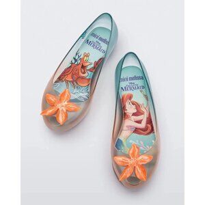 Mini Melissa Ultragirl Disney Little Mermaid Slip-on Ballerina Shoes Girls 4 US
